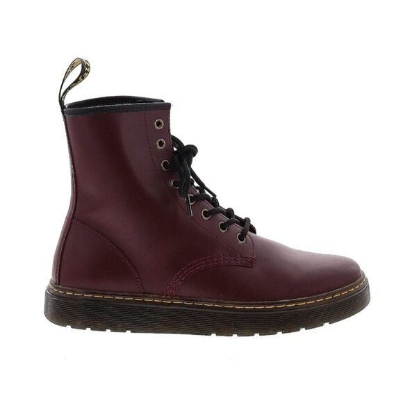NEW Dr. Martens W's 10 Zavala Red Cherry Leather Lace-up Flat Combat Doc Marten - Picture 9 of 10